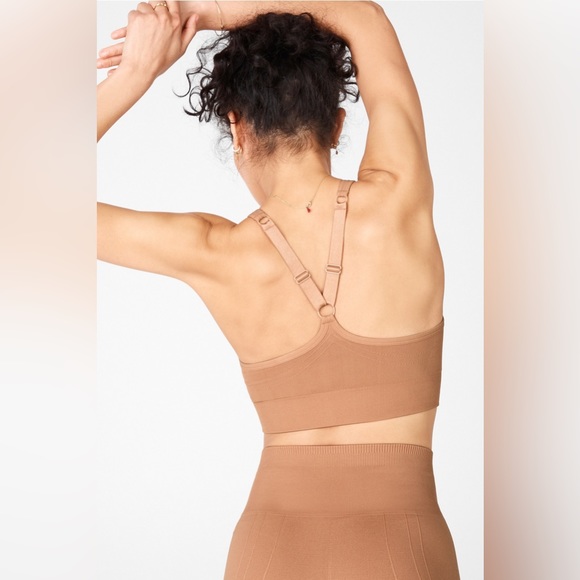 Fabletics Tan Driftscape Adele Corsetry Seamless Sports Bra size XS EUC - Picture 2 of 9